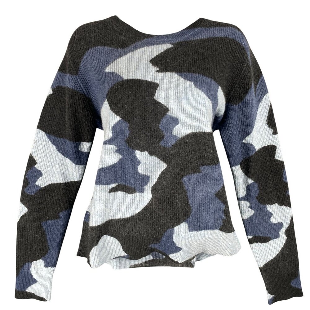 The Cashmere Project Sweater Womens Size S Blue Gray Camo Work Office Capsule